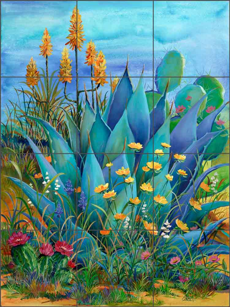 Desert Garden II by Susan Libby Ceramic Tile Mural SLA071