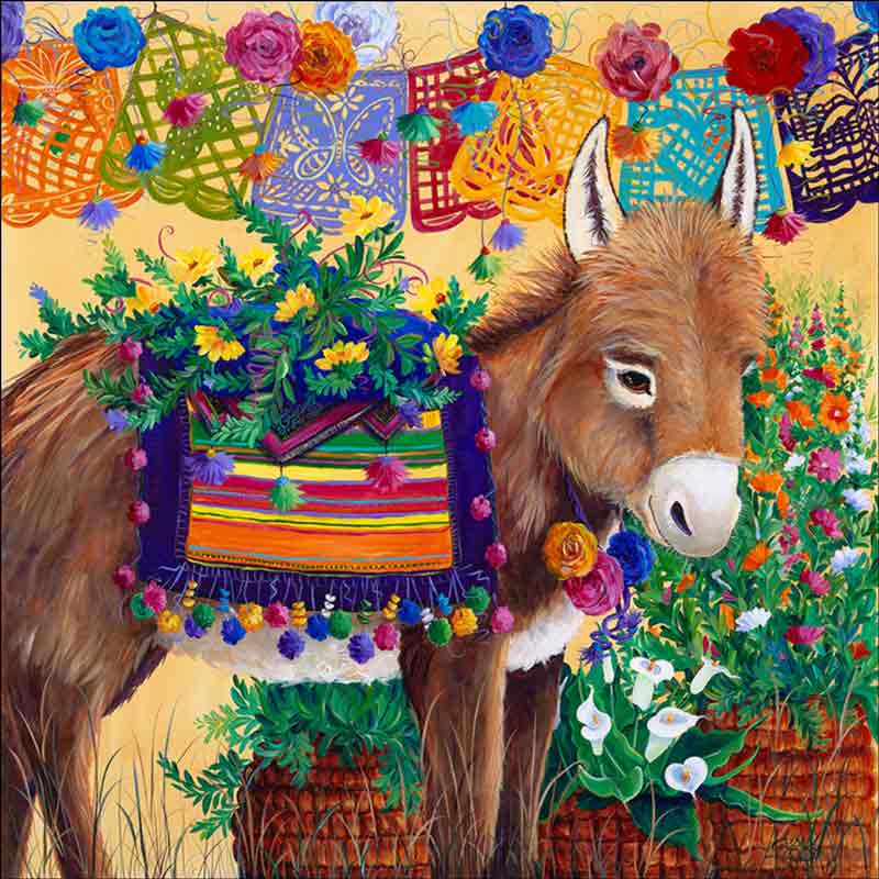 Fiesta Burro by Susan Libby Accent & Decor Tile SLA074AT