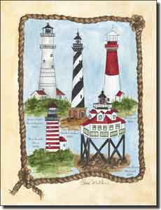 Mullen Nautical Lighthouse Ceramic Accent Tile 6" x 8" - SM004AT