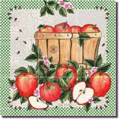 Mullen Apples Fruit Glass Tile Mural 18" x 18" - SM011
