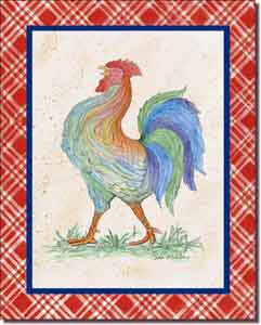Mullen Rooster Art Ceramic Accent Tile 8" x 10" - SM044AT