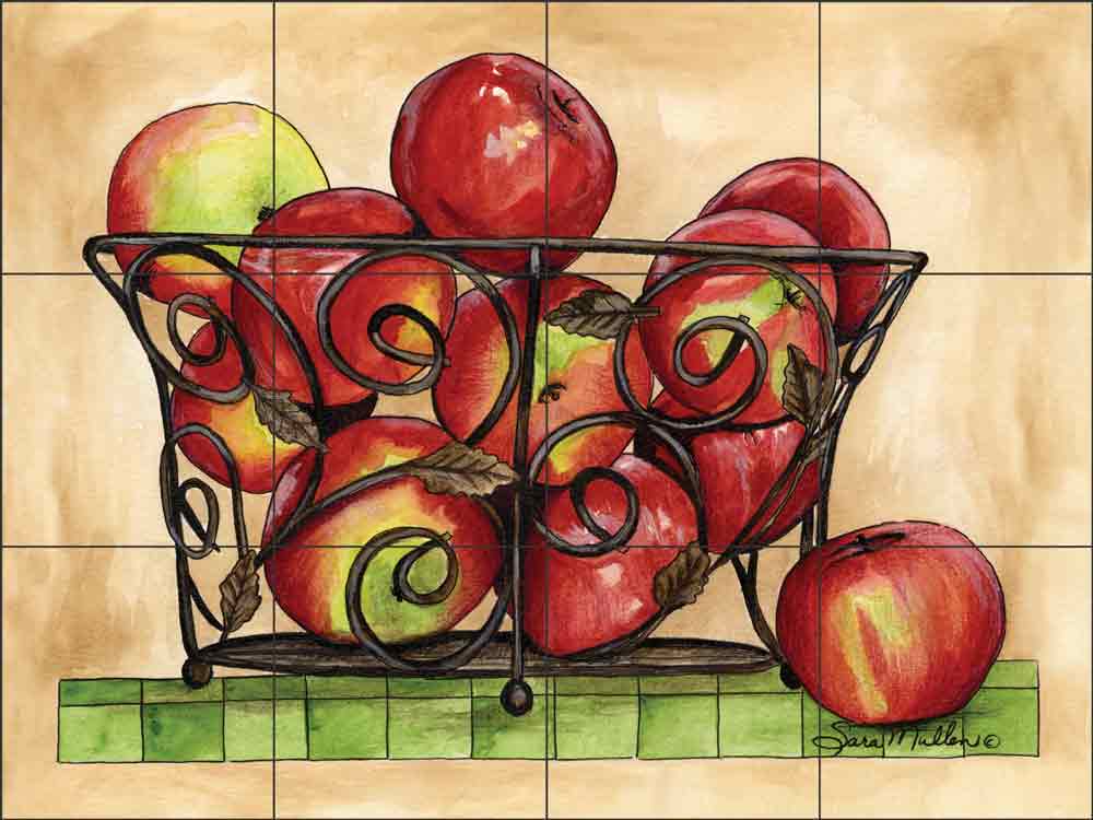 Macintosh Basket by Sara Mullen Ceramic Tile Mural SM080