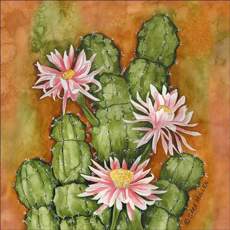 Cereus Cactus by Sara Mullen Ceramic Accent & Decor Tile SM106AT