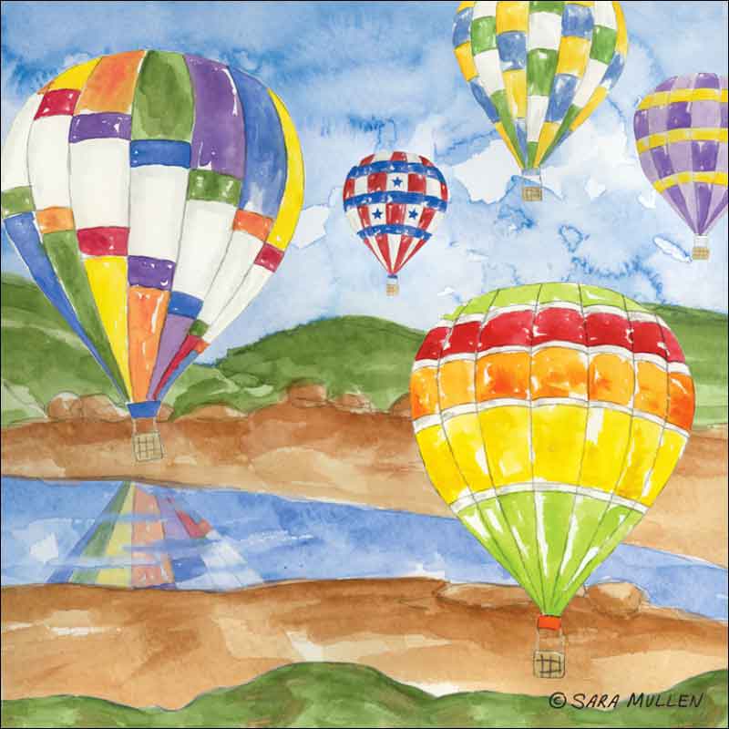 Hot Air 3 by Sara Mullen Ceramic Accent & Decor Tile - SM134AT