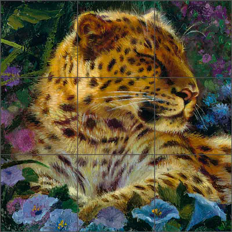 Sleeping Leopard by Tom duBois Ceramic Tile Mural - TDA023