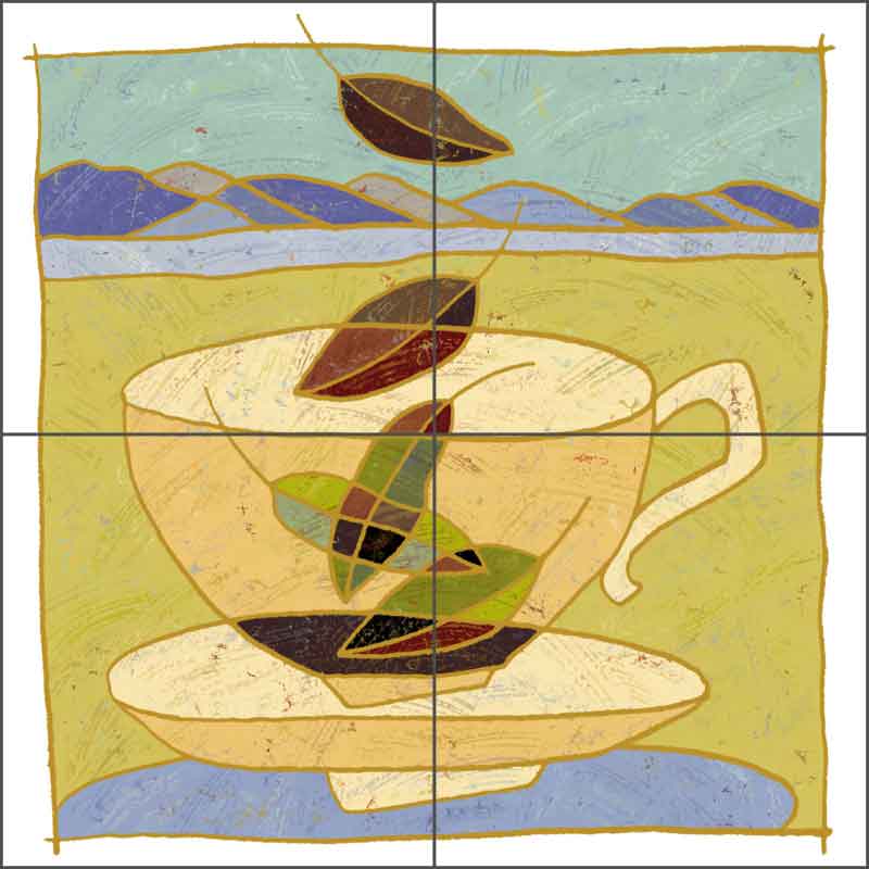 Landscape Cup by Traci O'Very Covey Ceramic Tile Mural - TOC006