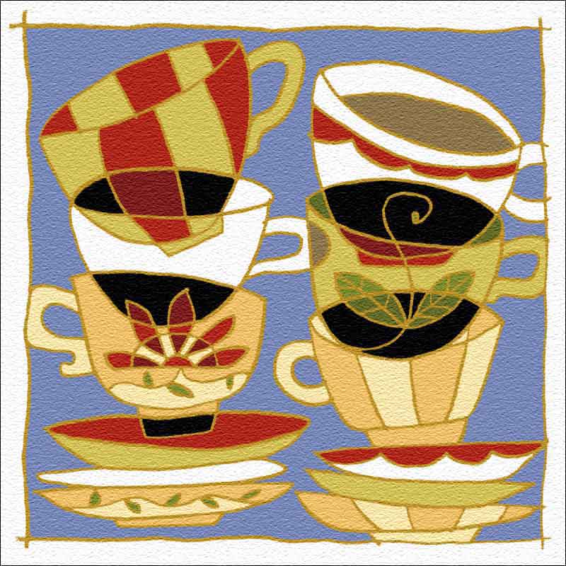 Stacked Cups by Traci O'Very Covey Floor Accent Tile - TOC007AT