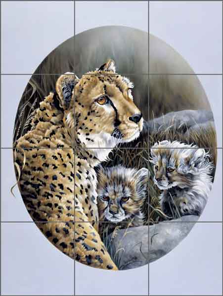 Cheetah Twins by Verdayle Forget Ceramic Tile Mural - VFA013