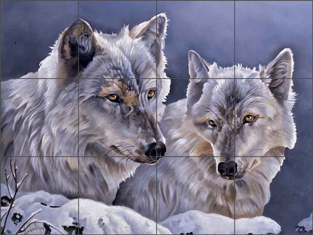 Wolves by Verdayle Forget Ceramic Tile Mural - VFA028
